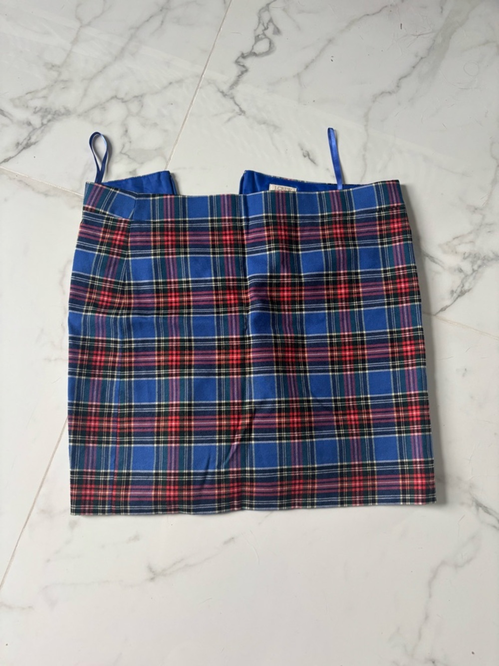 J. Crew Blue Red Plaid Mini Skirt